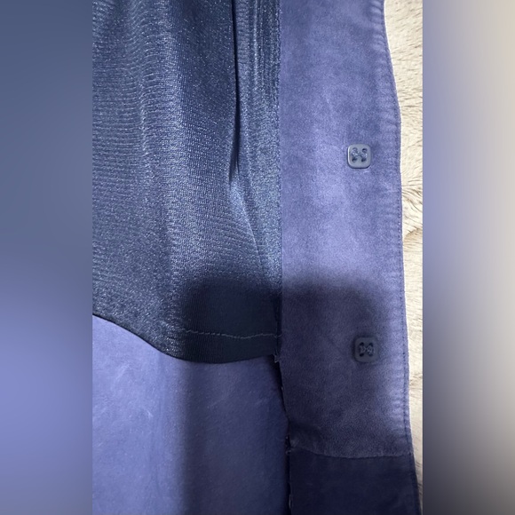 Monterey Bay Vintage Blue A-Line Leather Skirt - Picture 14 of 16